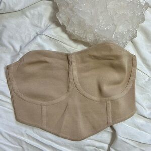 Le Lis Beige Tube Corset Top